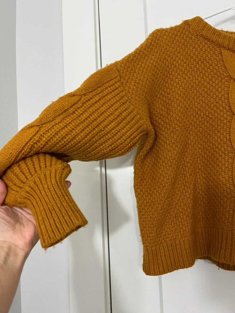 J.Crew Extra Small Mustard Yellow Chunky Knit Crewneck Sweater